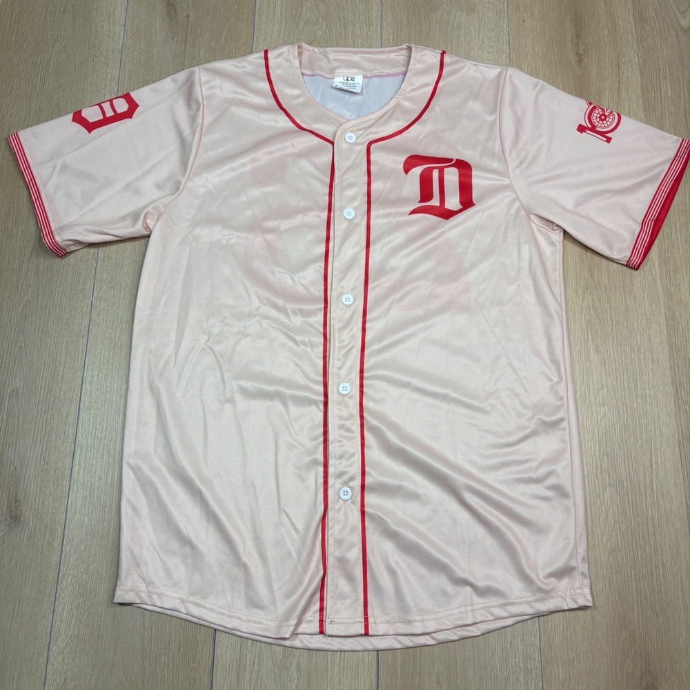 Detroit Red Wings x Tigers Baseball Jersey Shirt Men Medium 26 100th Anniversary